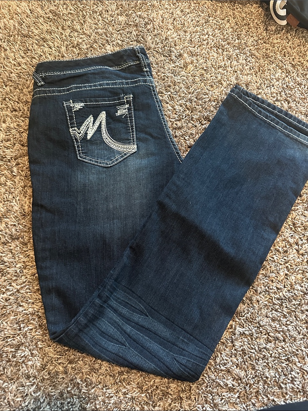 Maurices Indigo Bootcut Jeans with Embroidered Back Pocket